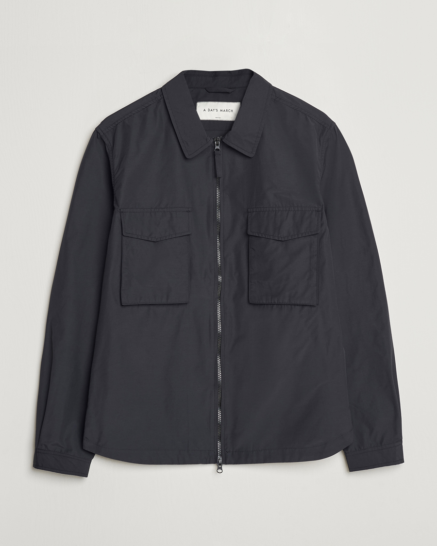 Herren | Hemden | A Day's March | Buxton Nylon Overshirt Black