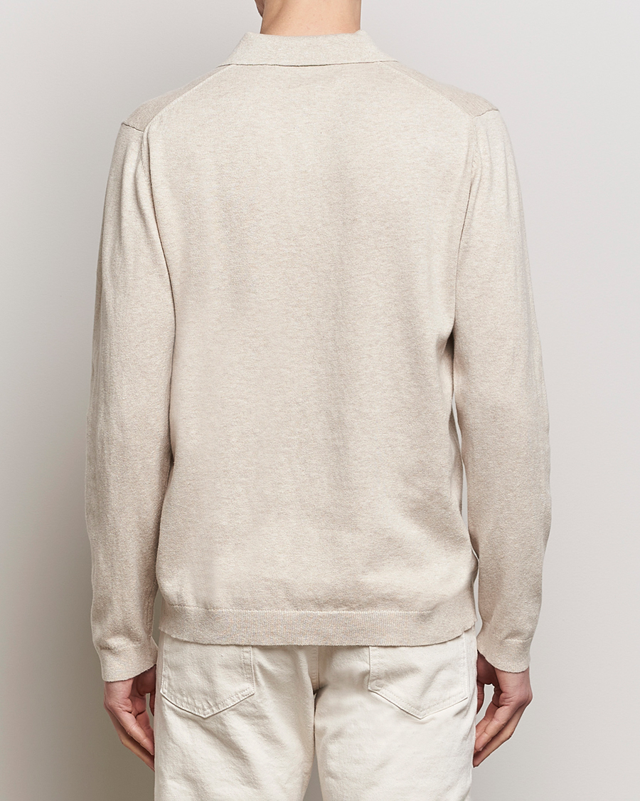 Herren | Pullover | A Day's March | Ambroz Cotton/Linen Polo Sand