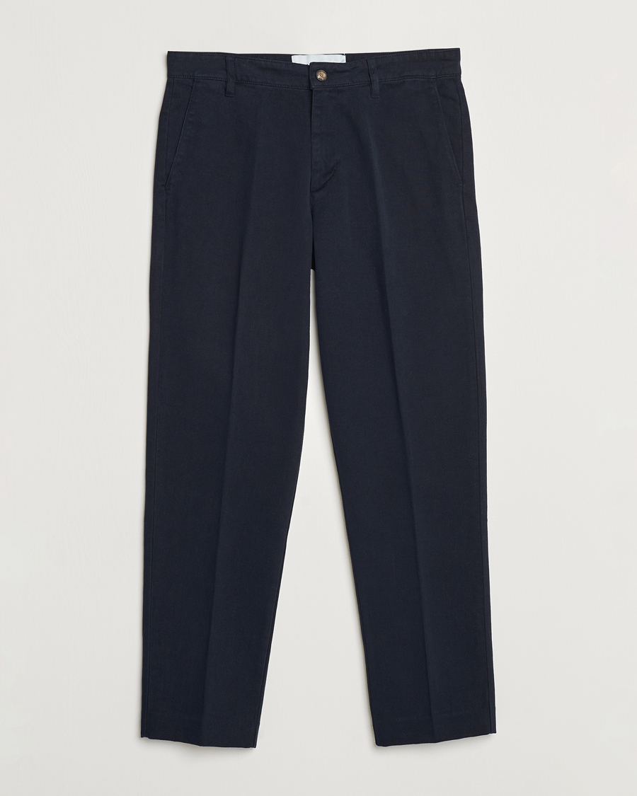 Herren | Hosen | A Day's March | Miller Cotton/Lyocell Trousers Navy