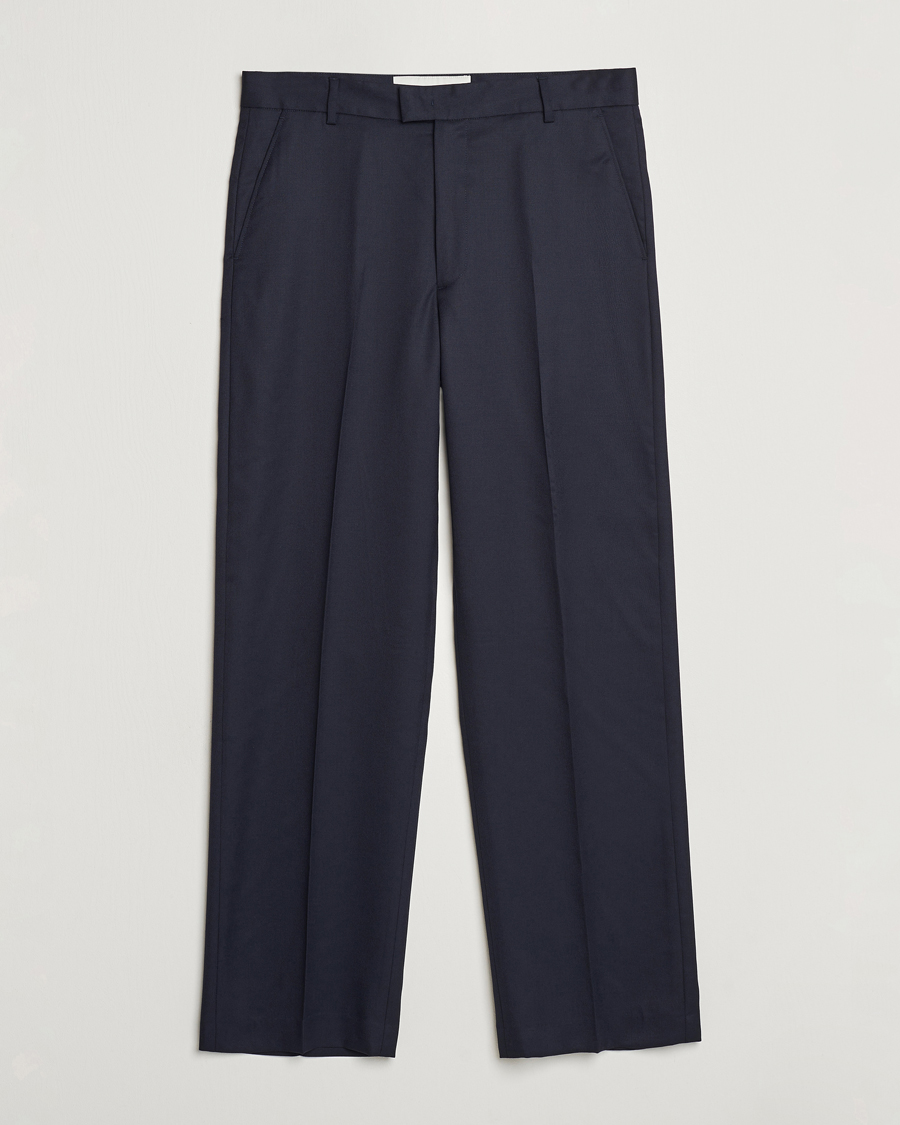 Herren | Hosen | A Day's March | Edward Relaxed Wool Trousers Navy