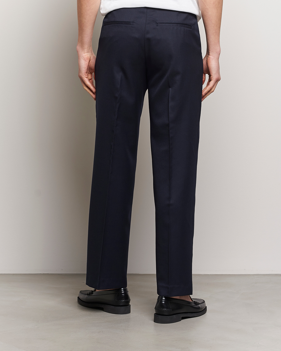 Herren | Hosen | A Day's March | Edward Relaxed Wool Trousers Navy