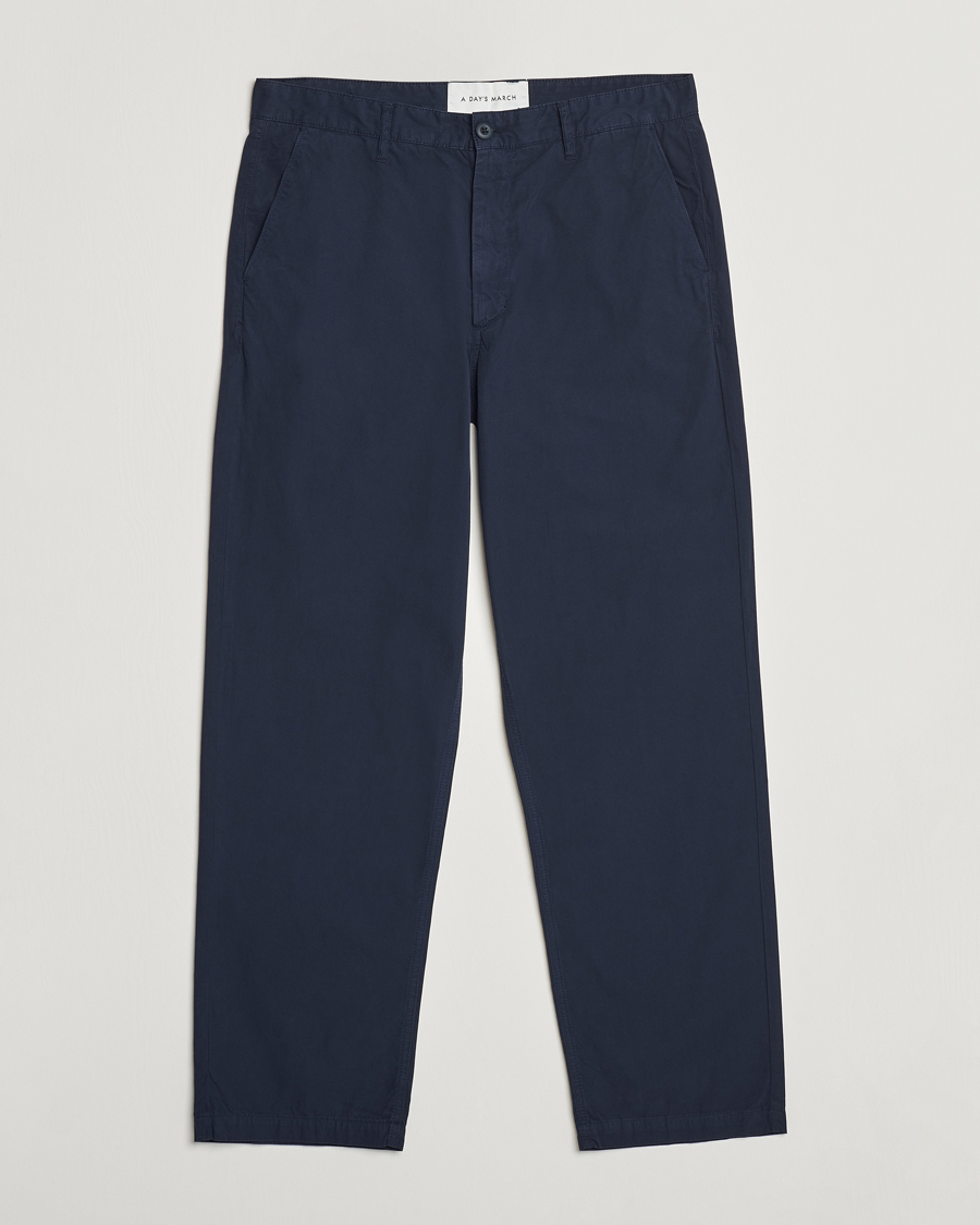 Herren | Hosen | A Day's March | Redwood Light Cotton Trousers Navy