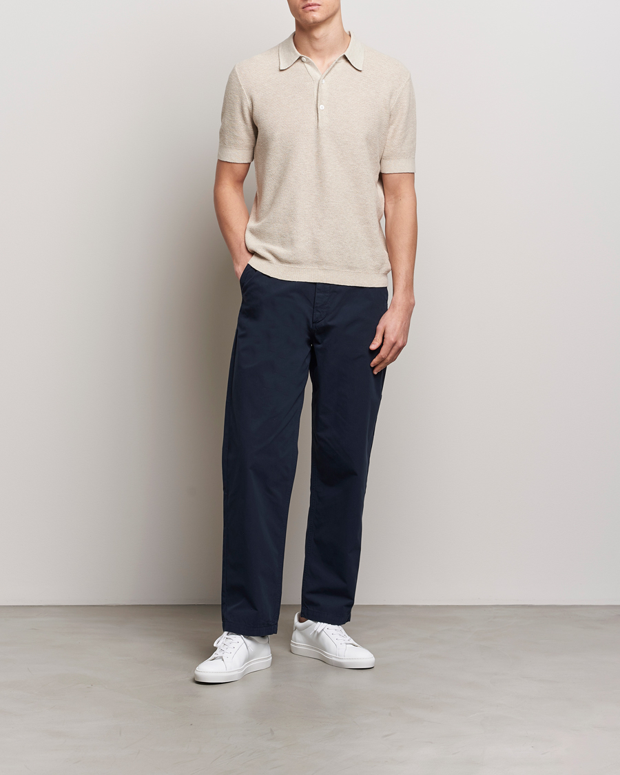 Herren | Hosen | A Day's March | Redwood Light Cotton Trousers Navy