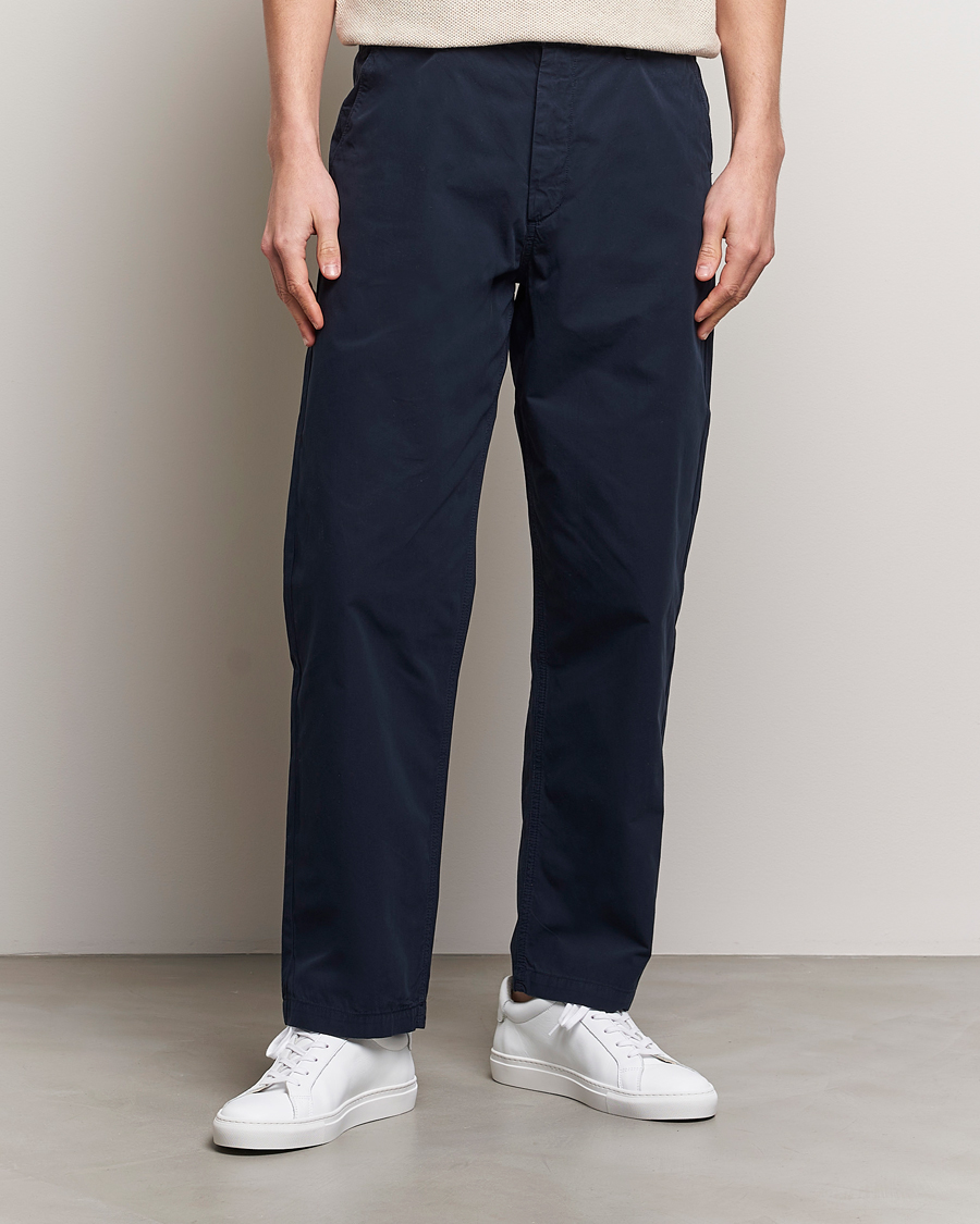 Herren | Hosen | A Day's March | Redwood Light Cotton Trousers Navy