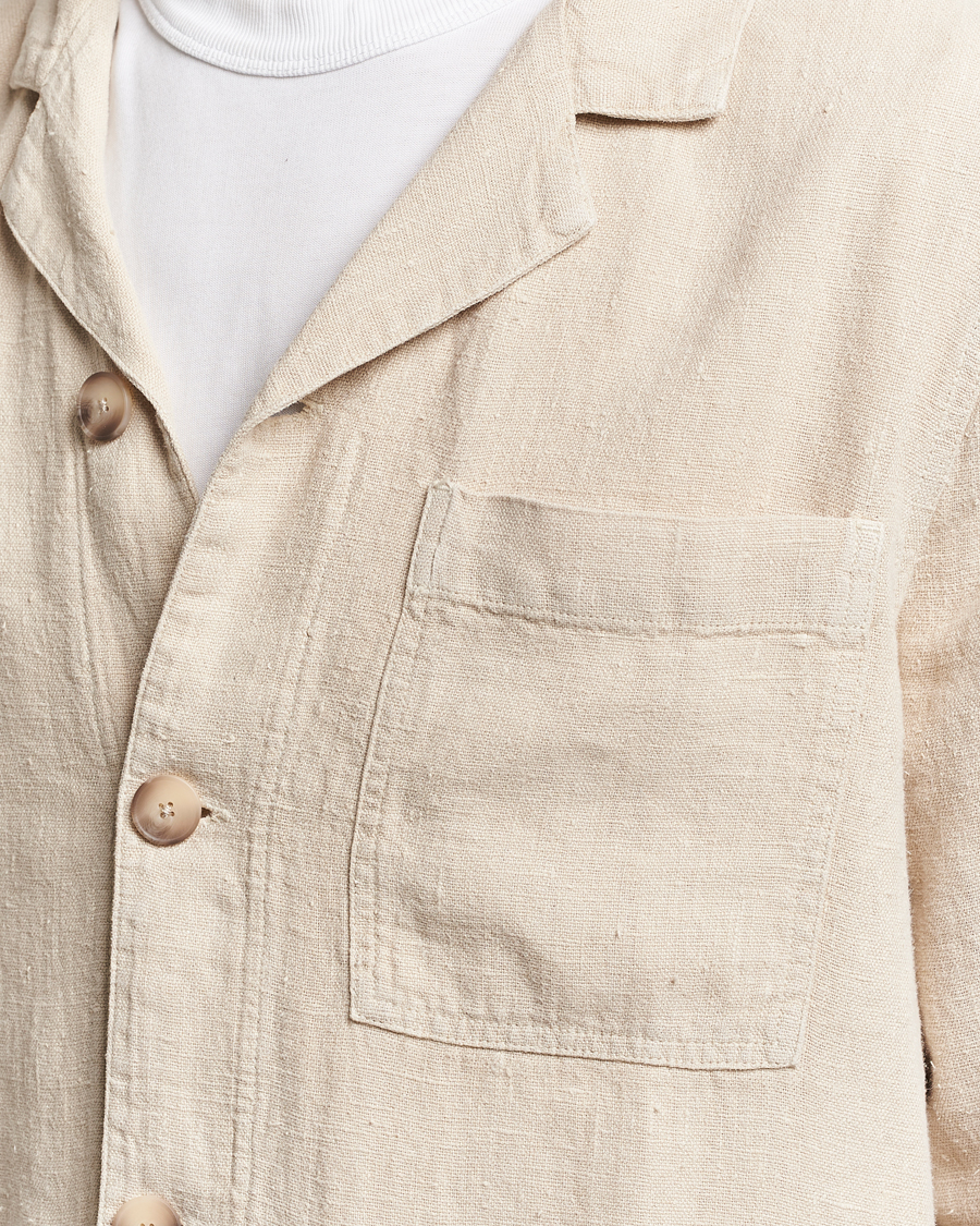 Herren | Jacken | A Day's March | Banagher Linen Overshirt Oyster