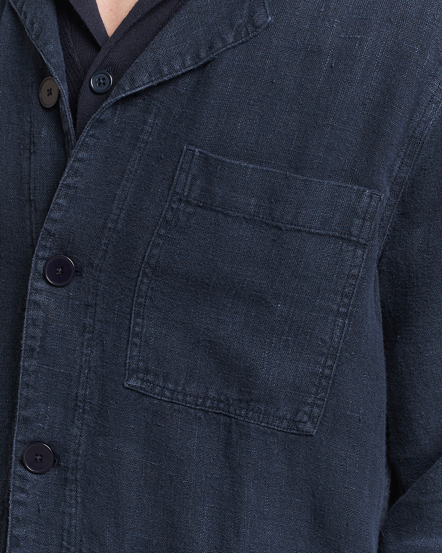Herren | Jacken | A Day's March | Banagher Linen Overshirt Navy