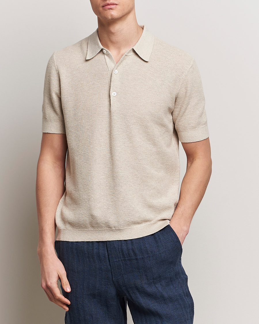 Herr | Business & Beyond | A Day\'s March | Rosehall Popcorn Stitch Polo Sand