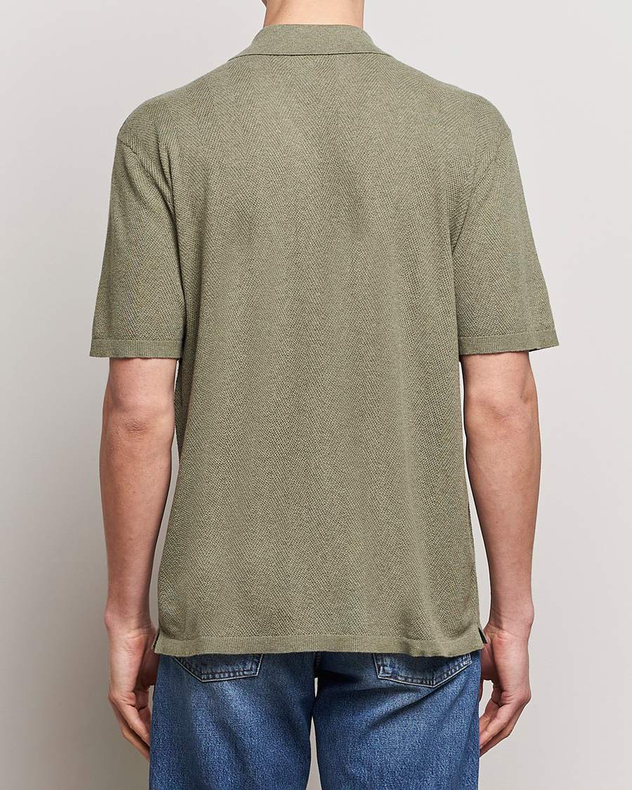 Herren | Hemden | A Day's March | Yamu Knitted Herringbone Shirt Olive