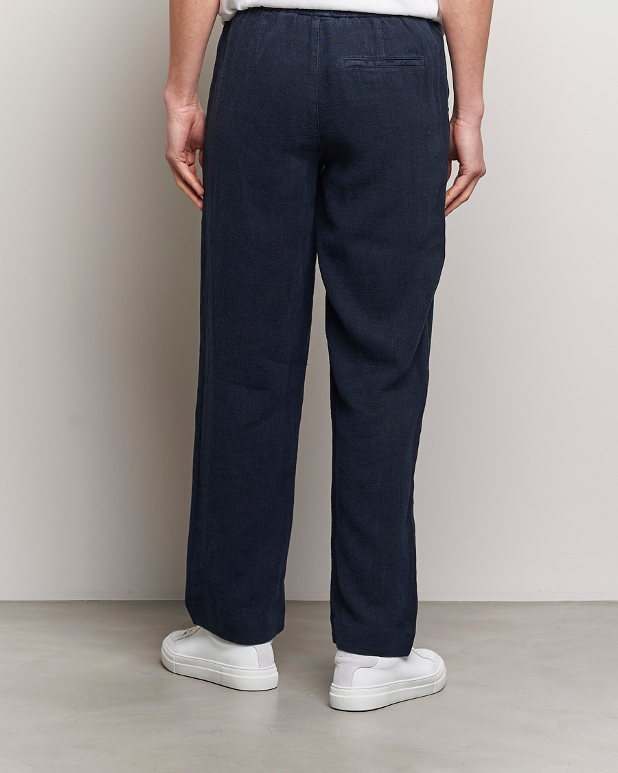 Herren | Hosen | A Day's March | Tamiat Drawstring Linen Trousers Navy
