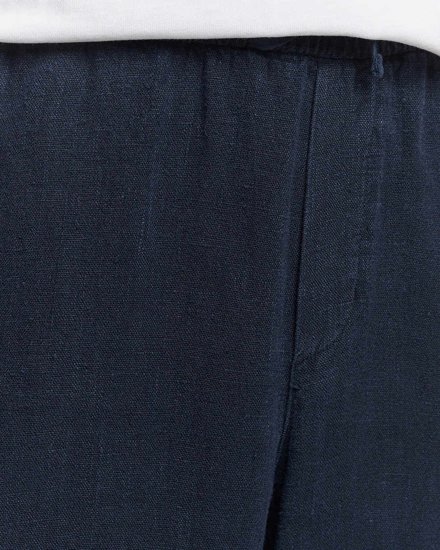 Herren | Hosen | A Day's March | Tamiat Drawstring Linen Trousers Navy