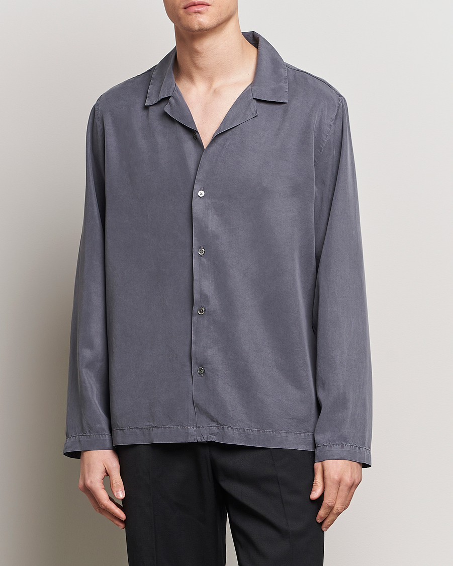Herren | Hemden | A Day's March | Chase Camp Collar Lyocell Shirt Dark Grey