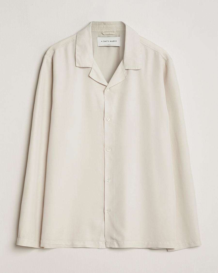 Herren | Hemden | A Day's March | Chase Camp Collar Lyocell Shirt Oyster