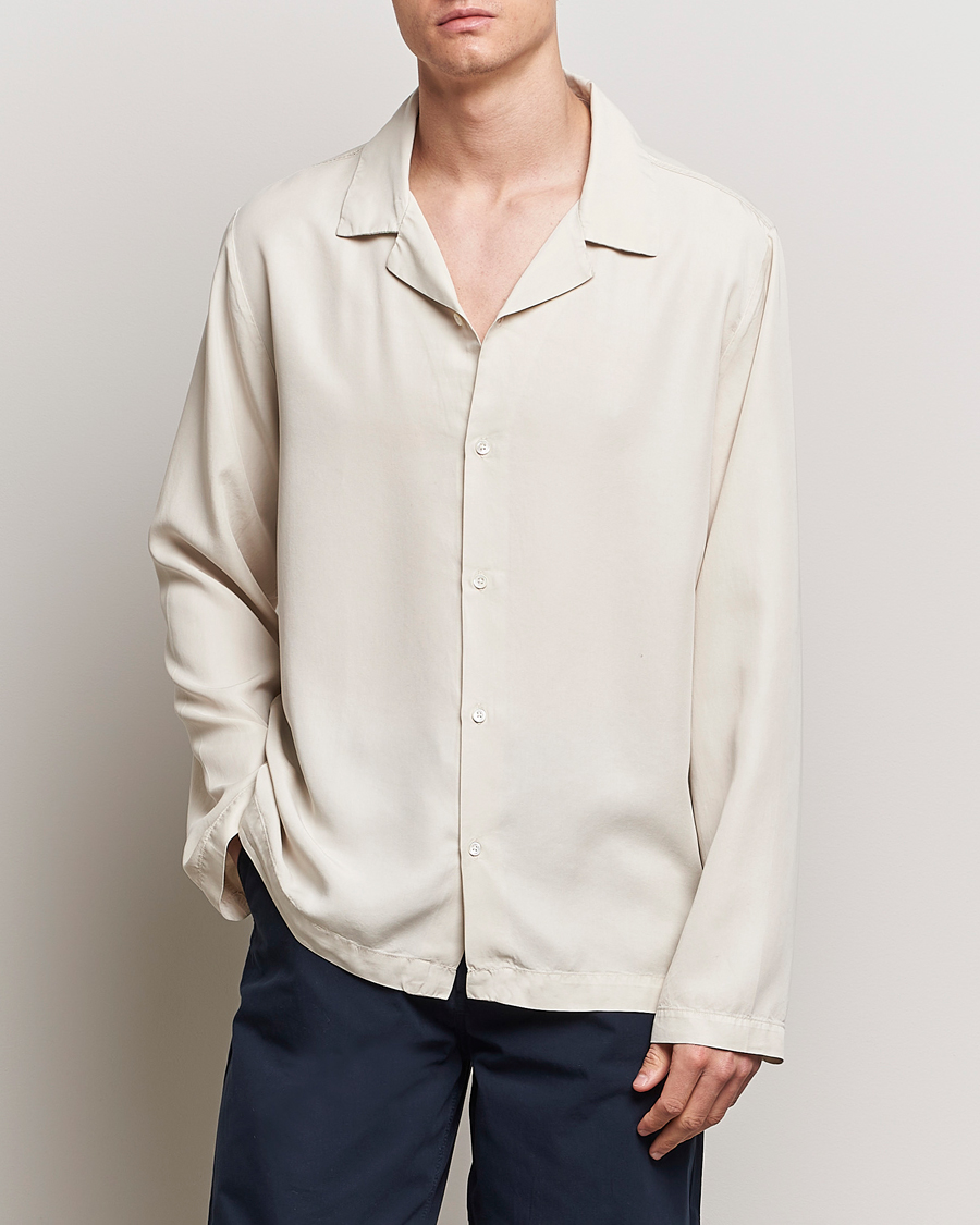 Men | A Day's March | A Day\'s March | Chase Camp Collar Lyocell Shirt Oyster