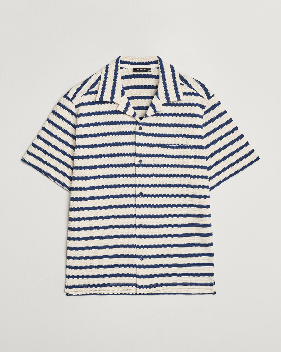 Herren | Hemden | J.Lindeberg | Tiro Resort Stripe Shirt Estate Blue