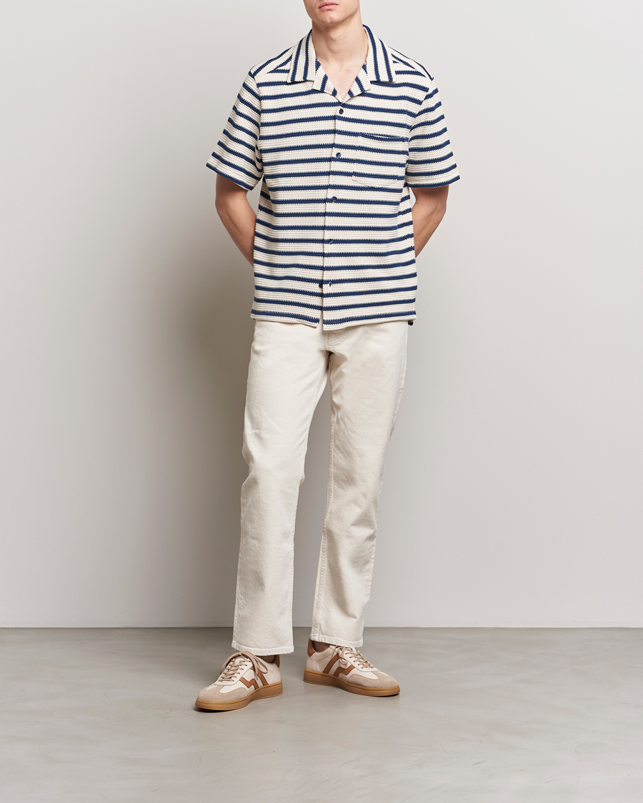 Herren | Hemden | J.Lindeberg | Tiro Resort Stripe Shirt Estate Blue