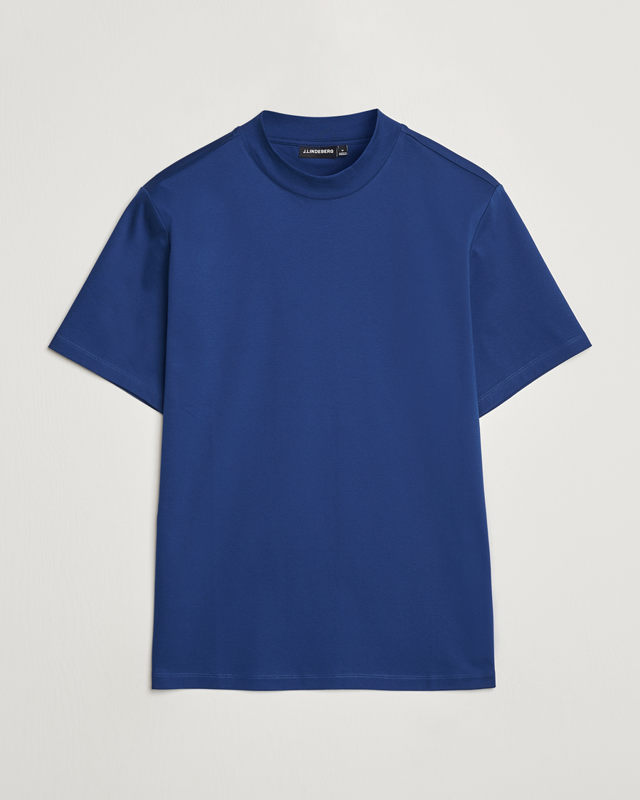 Herren | T-Shirts | J.Lindeberg | Ace Mock Neck T-Shirt Estate Blue