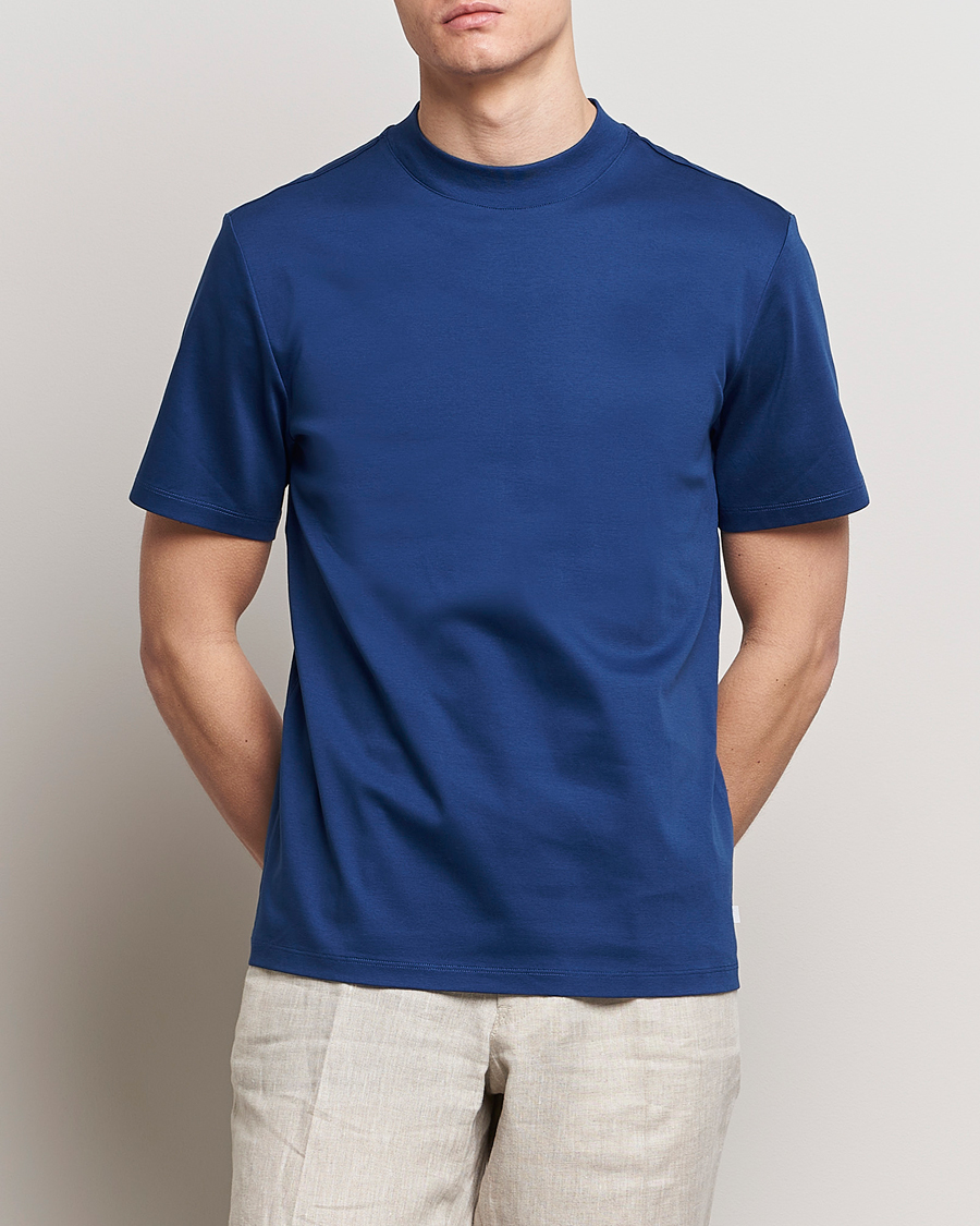 Men | J.Lindeberg | J.Lindeberg | Ace Mock Neck T-Shirt Estate Blue