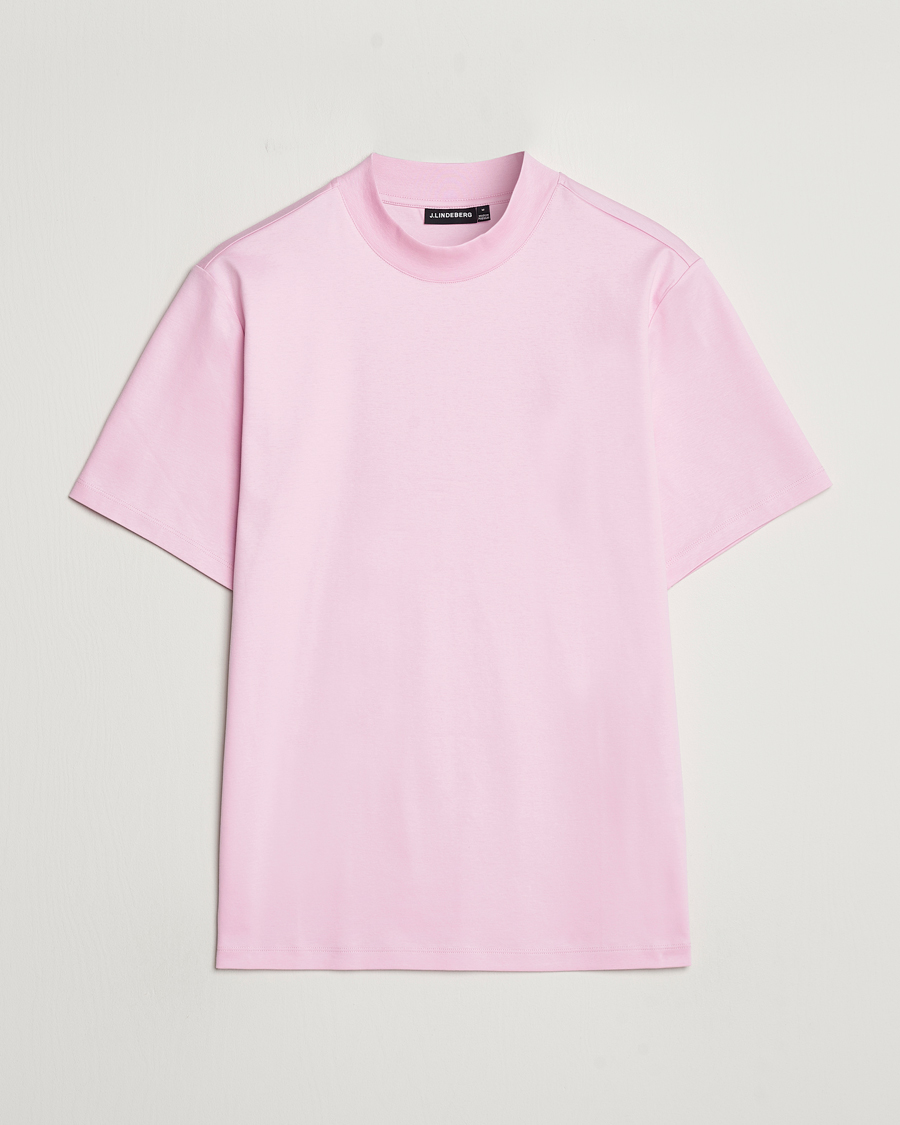 Herren | T-Shirts | J.Lindeberg | Ace Mock Neck T-Shirt Pink Lavender