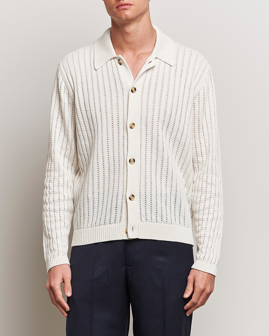 Herren | Pullover | J.Lindeberg | Edmondo Collar Cardigan Cloud White
