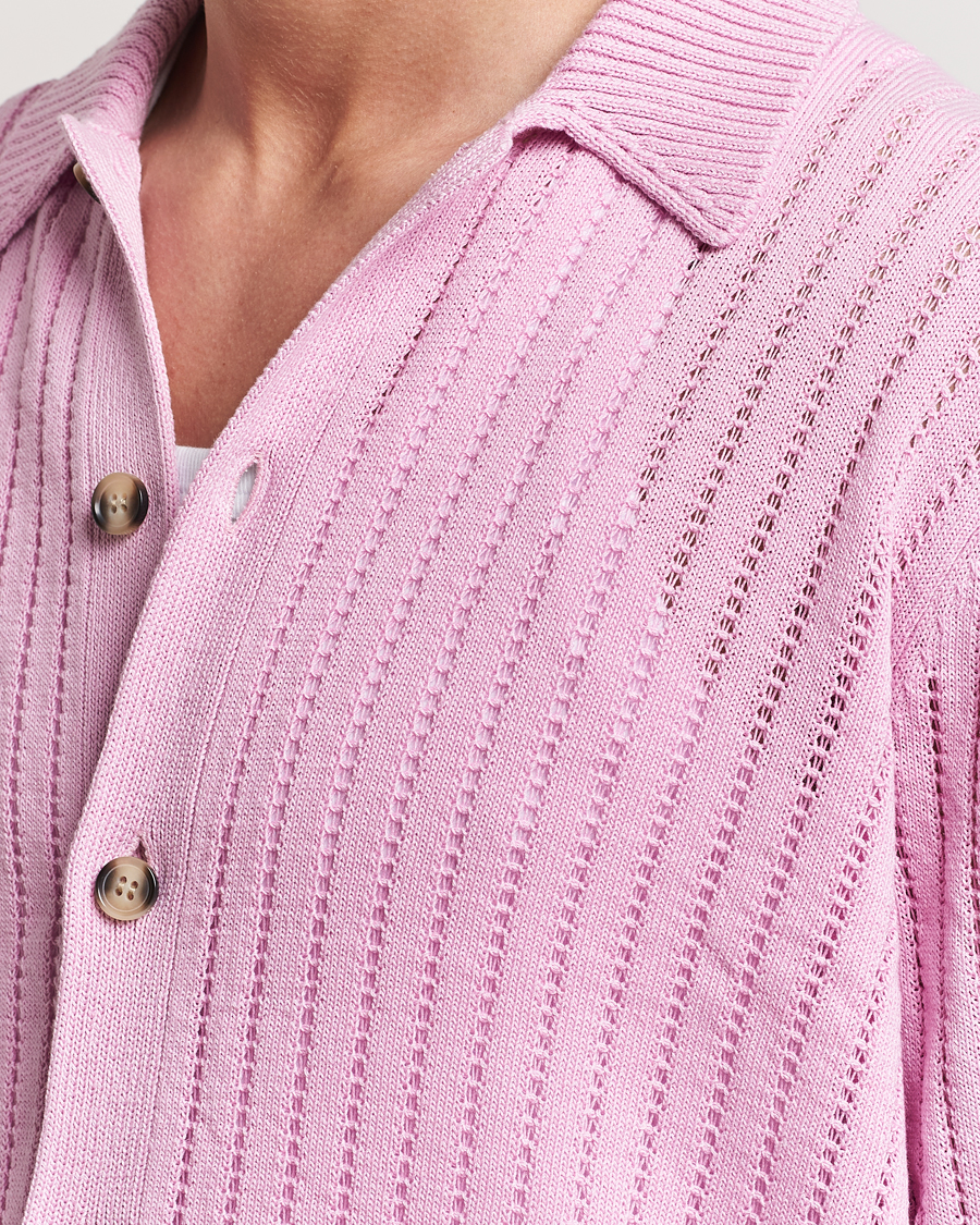 Herren | Pullover | J.Lindeberg | Edmondo Collar Cardigan Pink Lavender