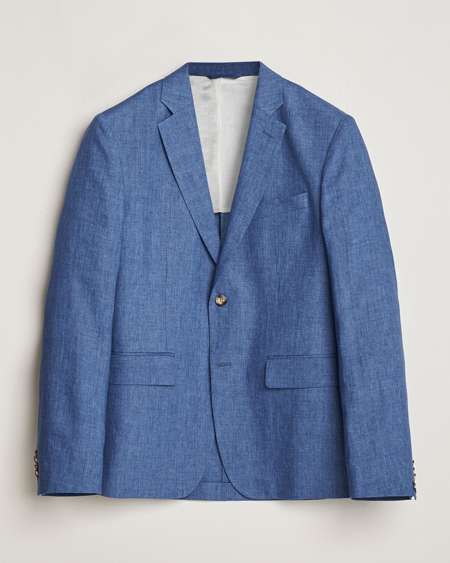 Herren | Sakkos | J.Lindeberg | Hopper U Super Linen Blazer Chambray Blue
