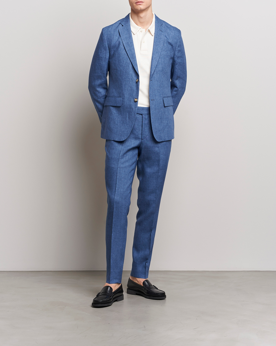 Herren | Sakkos | J.Lindeberg | Hopper U Super Linen Blazer Chambray Blue