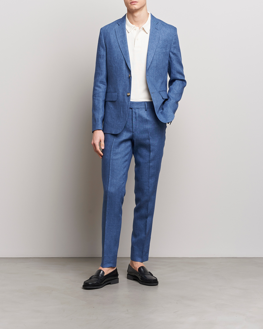 Herren | Hosen | J.Lindeberg | Grant Super Linen Pants Chambray Blue
