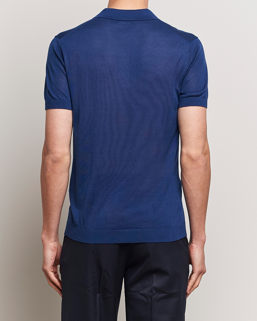 Herren | Poloshirts | J.Lindeberg | Ridge Lyocell Silk Polo Estate Blue