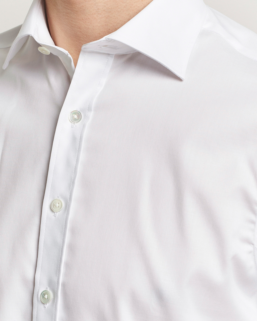 Herren | Hemden | Oscar Jacobson | Slim Fit Cut Away Non Iron Twill Optical White