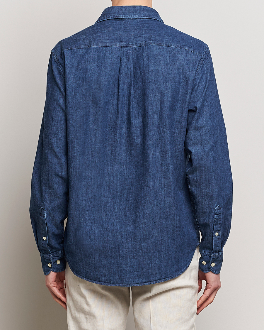 Herren | Hemden | Oscar Jacobson | Reg Fit Wide Spread C Dark Indigo Midnight Blue