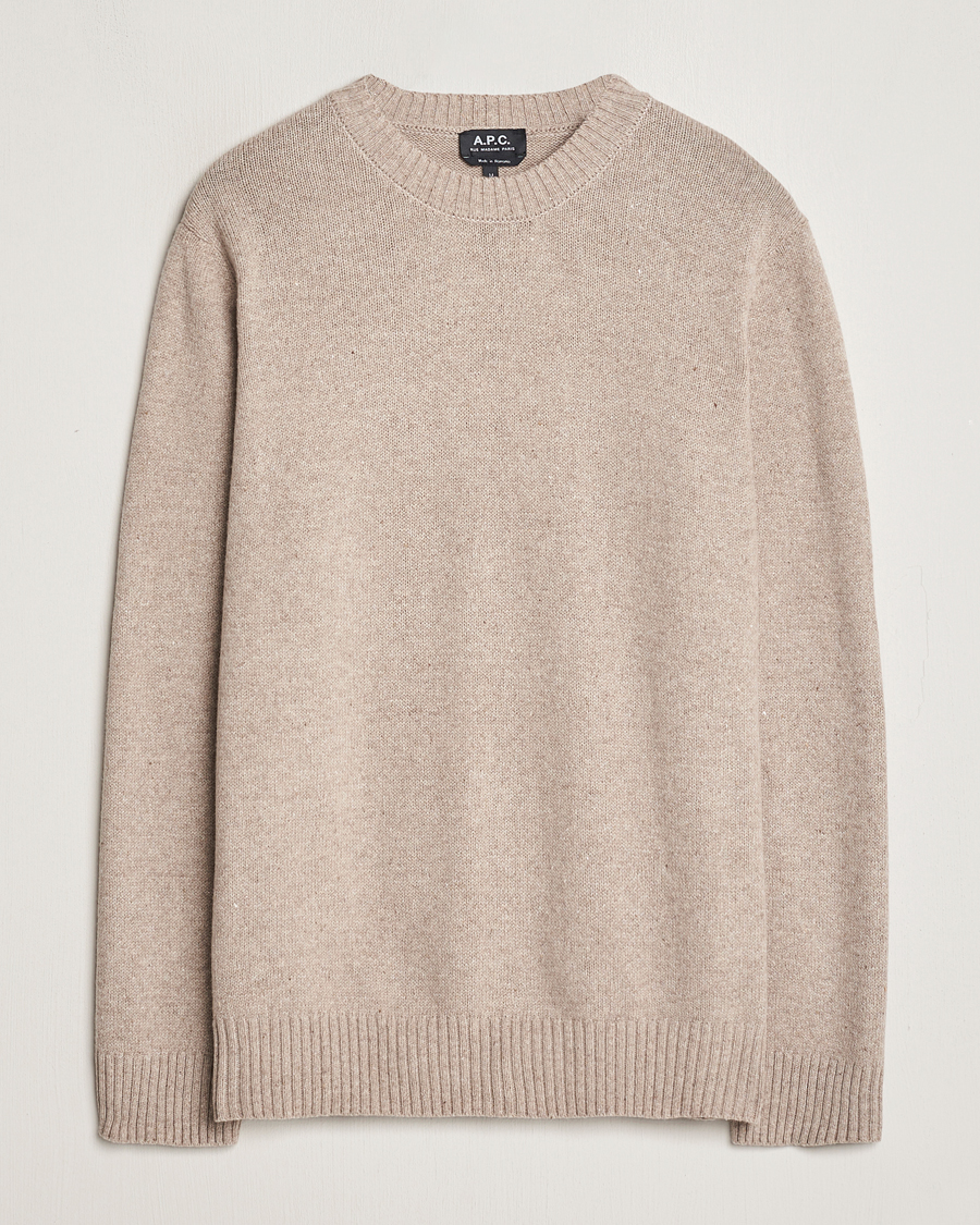 Herren | Pullover | A.P.C. | Pull Lucien Wool Knitted Sweater Beige