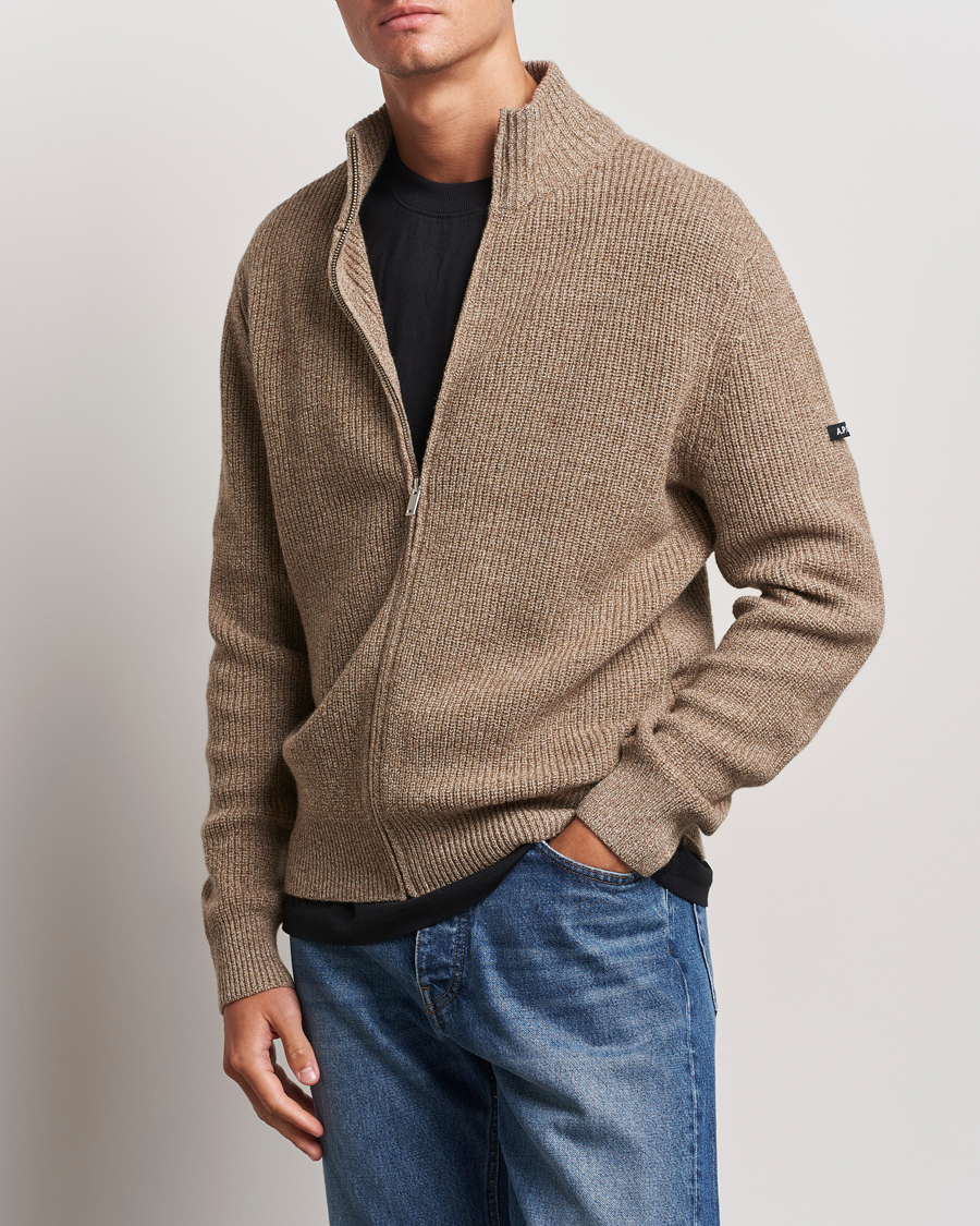 Herren | Pullover | A.P.C. | Heath Merino Wool Cardigan Marron Chine