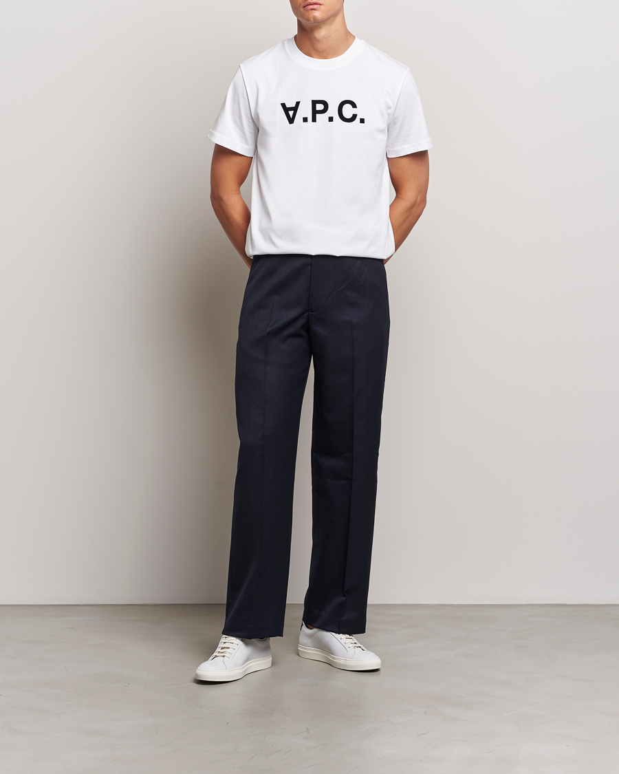 Herren | T-Shirts | A.P.C. | VPC T-Shirt White/Dark Navy