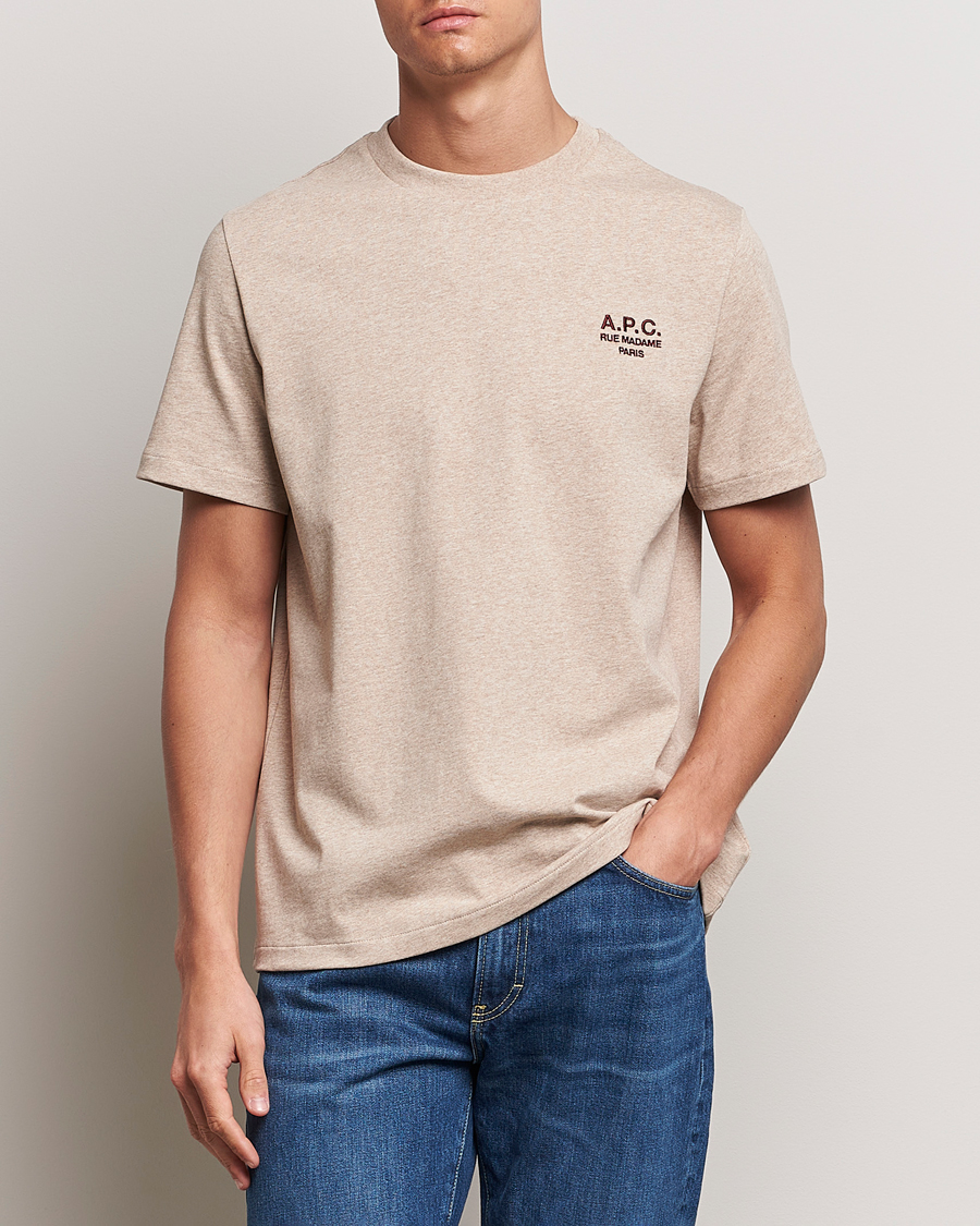 Herren | T-Shirts | A.P.C. | Rue Madame T-Shirt Beige Chine