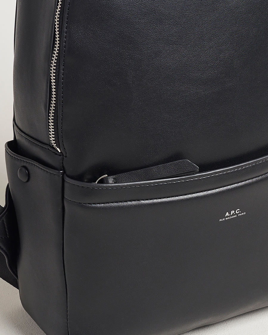 Herren | A.P.C. Sac Leather Backpack Black | A.P.C. | Sac Leather Backpack Black