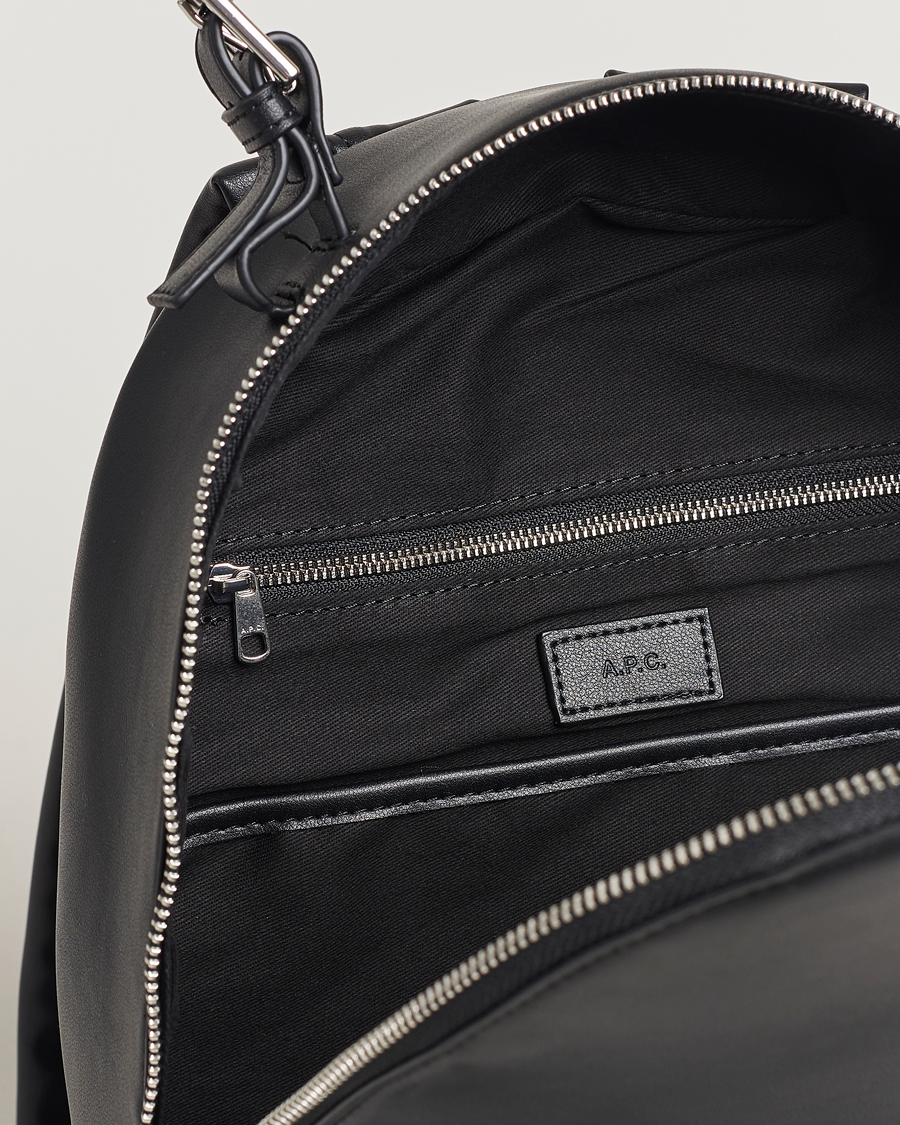 Herren | A.P.C. Sac Leather Backpack Black | A.P.C. | Sac Leather Backpack Black