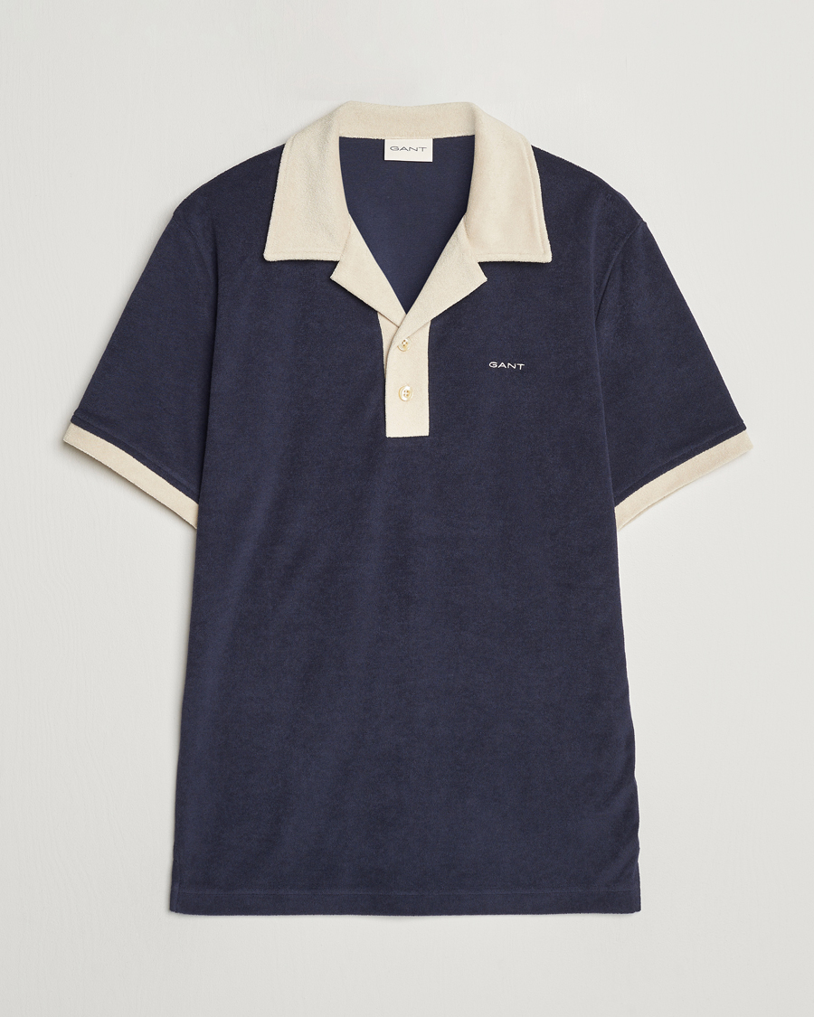 Herren | Poloshirts | GANT | Towelling Resort Collar Polo Evening Blue