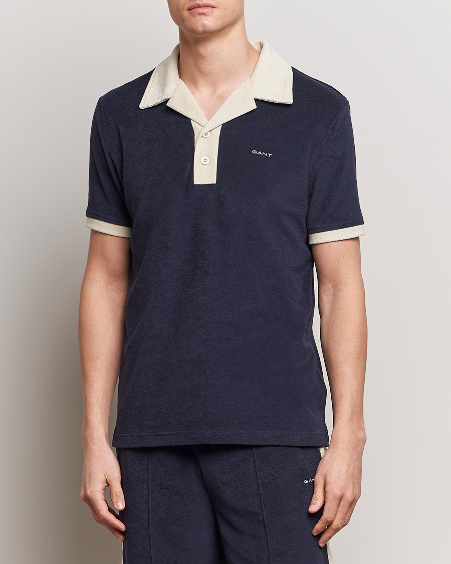 Herren | Poloshirts | GANT | Towelling Resort Collar Polo Evening Blue