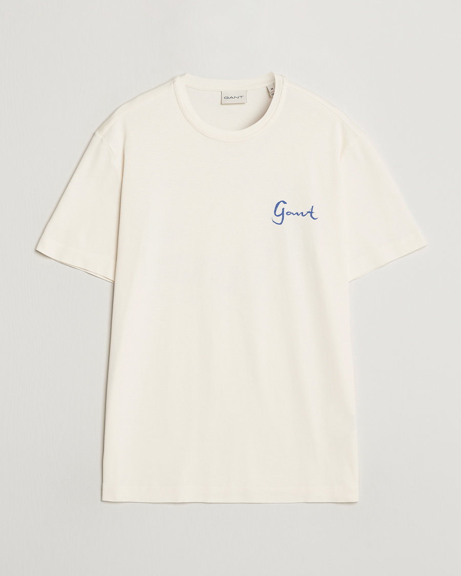 Herren | T-Shirts | GANT | Graphic Printed T-Shirt Cream