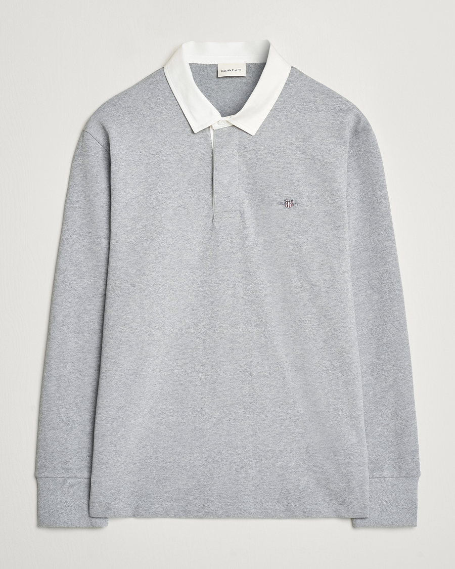 Herren | Pullover | GANT | Reg Shield Heavy Rugger Grey Melange