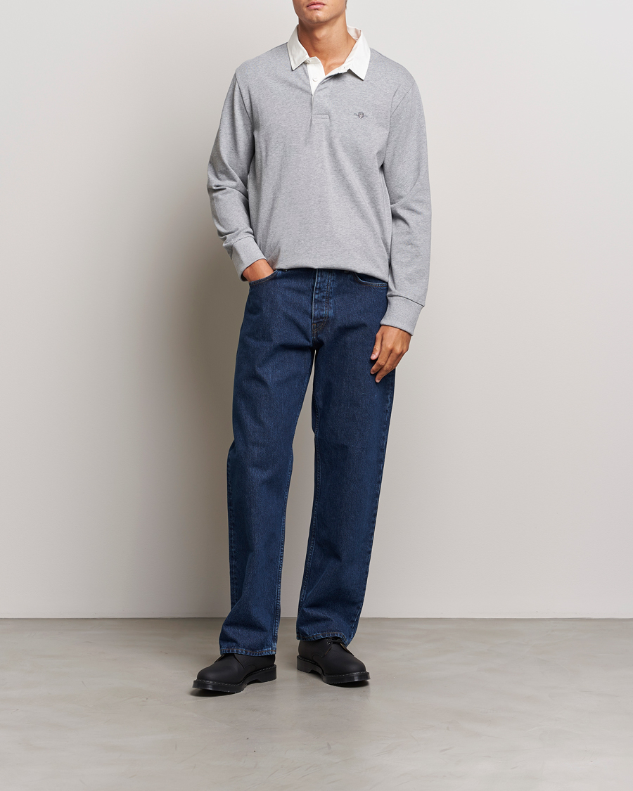 Herren | Pullover | GANT | Reg Shield Heavy Rugger Grey Melange