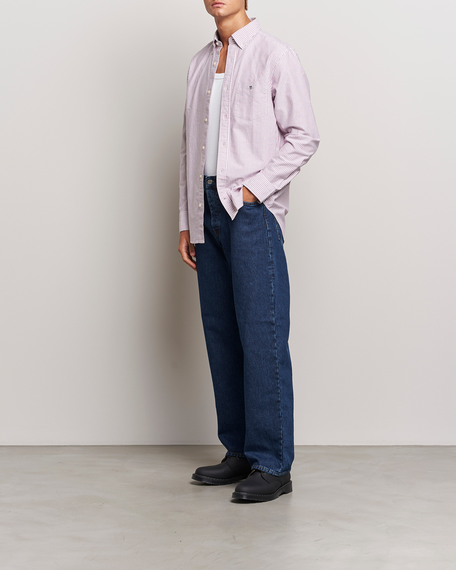Herren | Hemden | GANT | Reg Oxford Banker Stripe Shirt Pale Syren