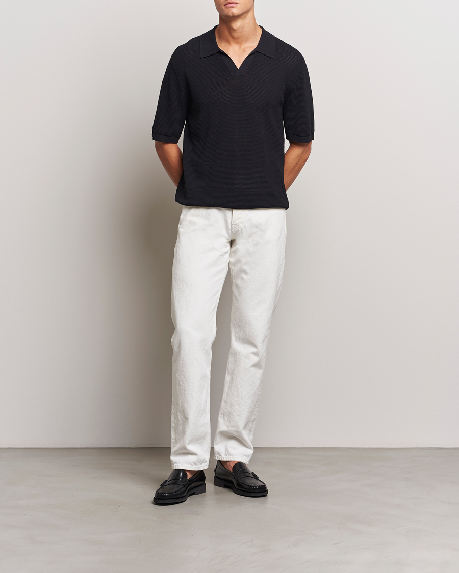 Herren | Poloshirts | GANT | Open Knit Short Sleeve Polo Black