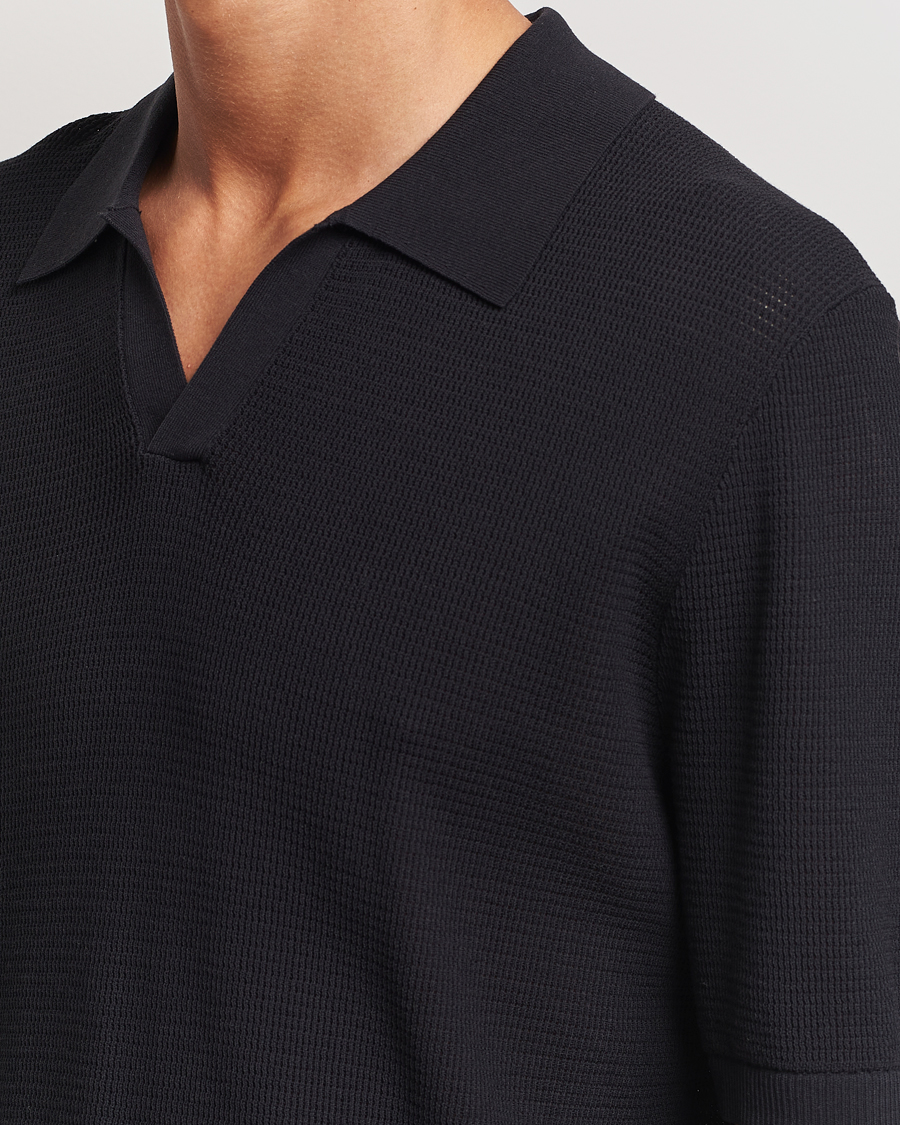 Herren | Poloshirts | GANT | Open Knit Short Sleeve Polo Black