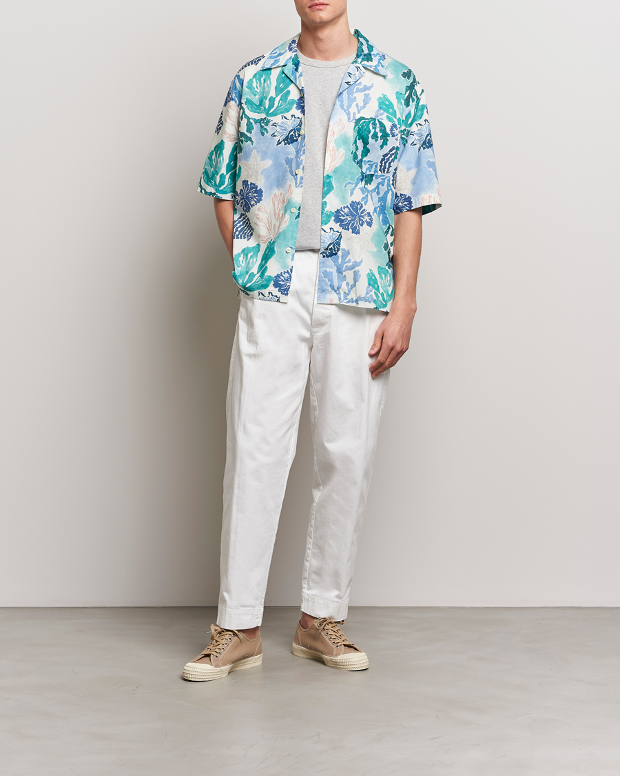 Herren | Hemden | Gant | Camp Collar Sea Print Short Sleeve Shirt Rich Blue