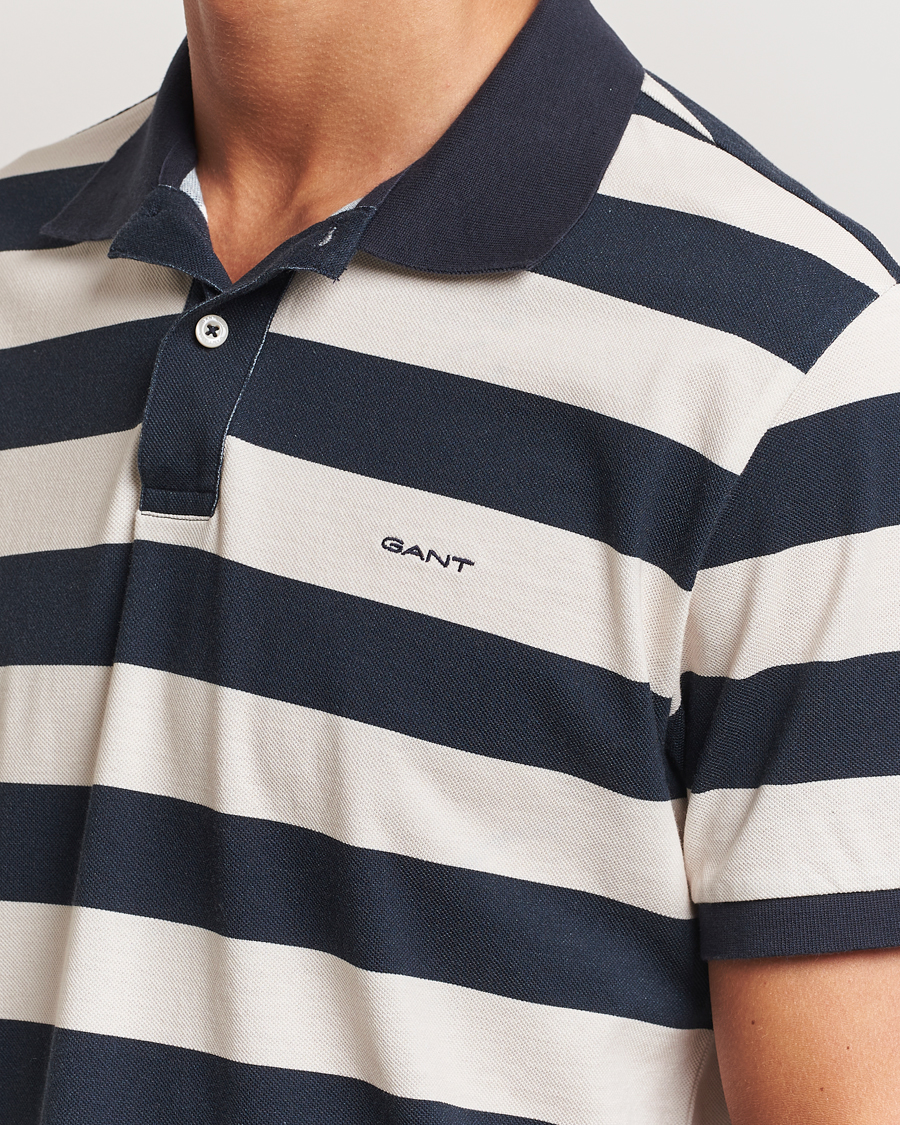 Herren | Poloshirts | GANT | Heavy Washed Striped Polo Evening Blue