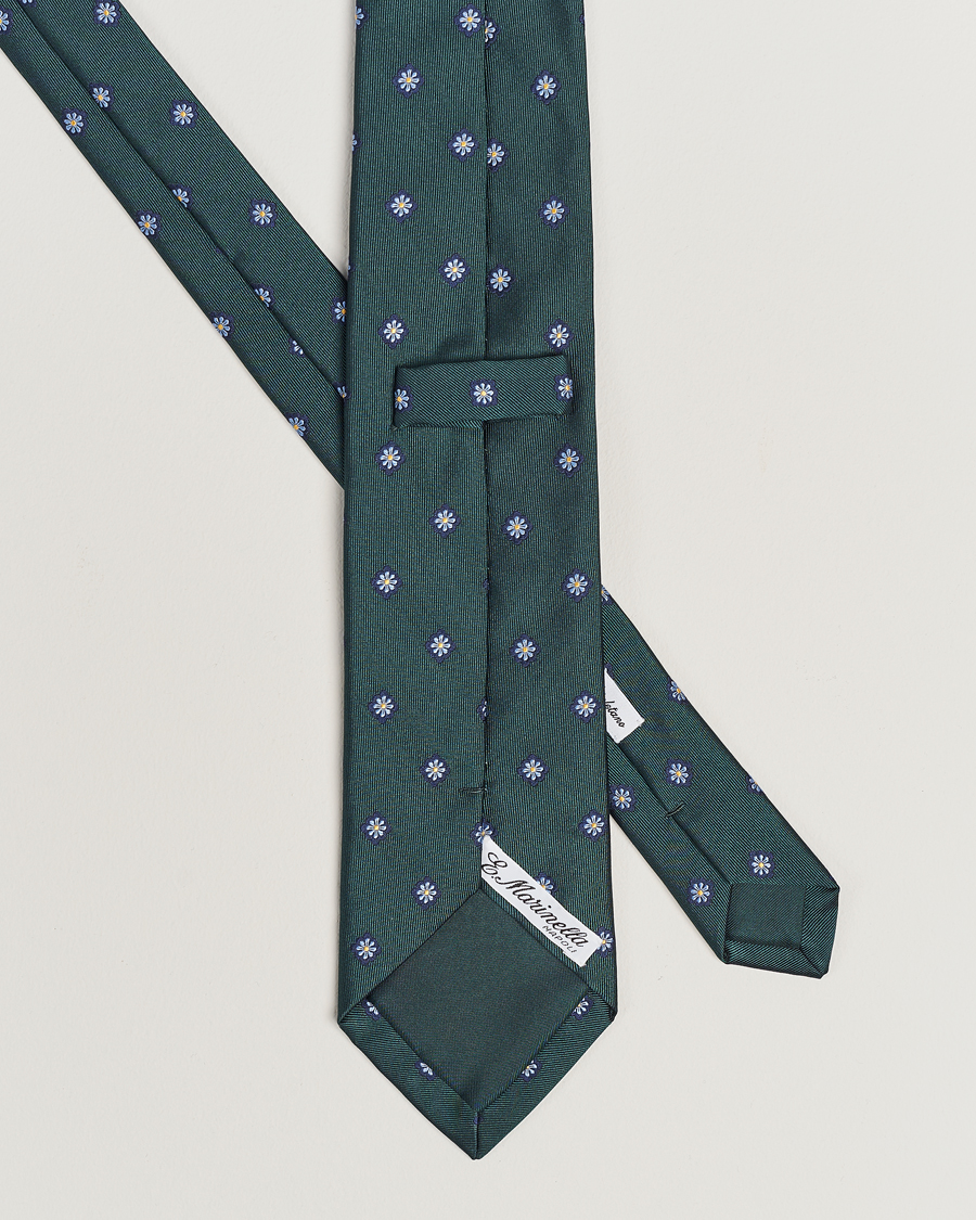 Herren | E. Marinella 3-Fold Jacquard Silk Tie Dark Green | E. Marinella | 3-Fold Jacquard Silk Tie Dark Green