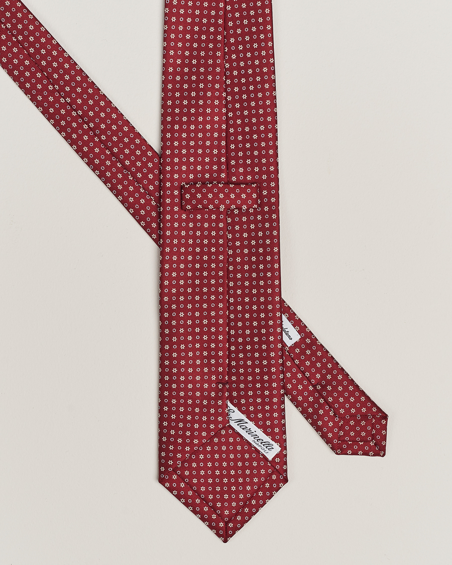 Herren | E. Marinella 3-Fold Printed Silk Tie Burgundy | E. Marinella | 3-Fold Printed Silk Tie Burgundy