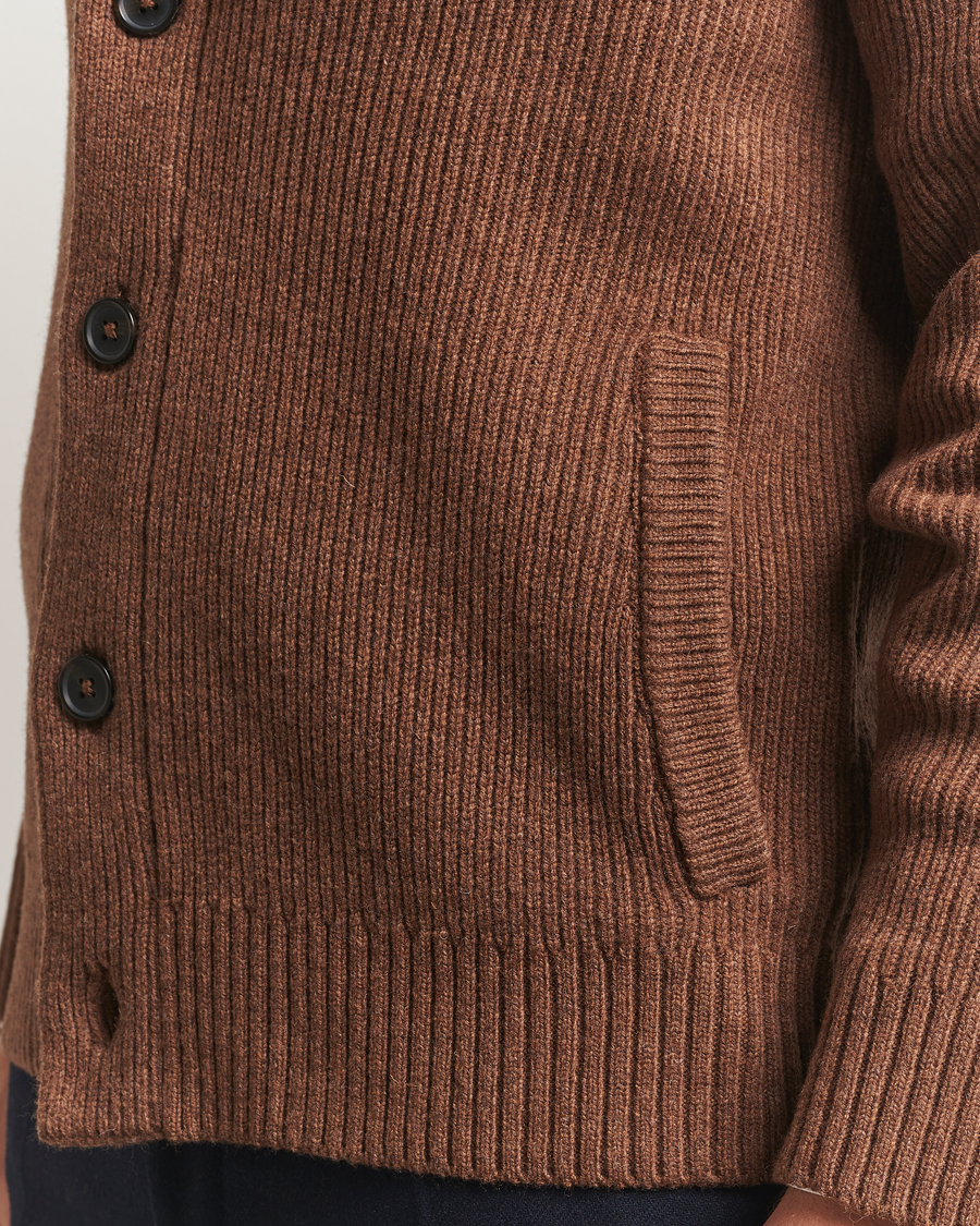 Herren | Pullover | Charles Tyrwhitt | Chunky Merino Shawl Neck Cardigan Toffee