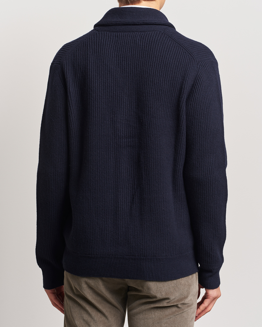 Herren | Pullover | Charles Tyrwhitt | Chunky Merino Shawl Neck Cardigan Navy